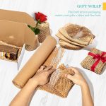 MCfleet 15"x135' Honeycomb Packing Paper Wrap Roll, Eco Friendly Packaging Material for Moving Shipping Gift Wrapping with 20 Fragile Stickers, Protective Recycled Cushion Wrap Suppliers Kraft Brown - Image 7
